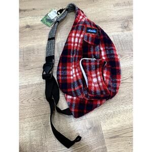 New With Tags Kavu Rope Bag Crossbody Sling Plaid Print Americana